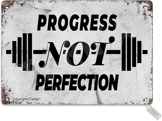 Tarika Progress Not Perfection 20X30 cm Iron Retro Look Decoration Poster Sign by Tarika