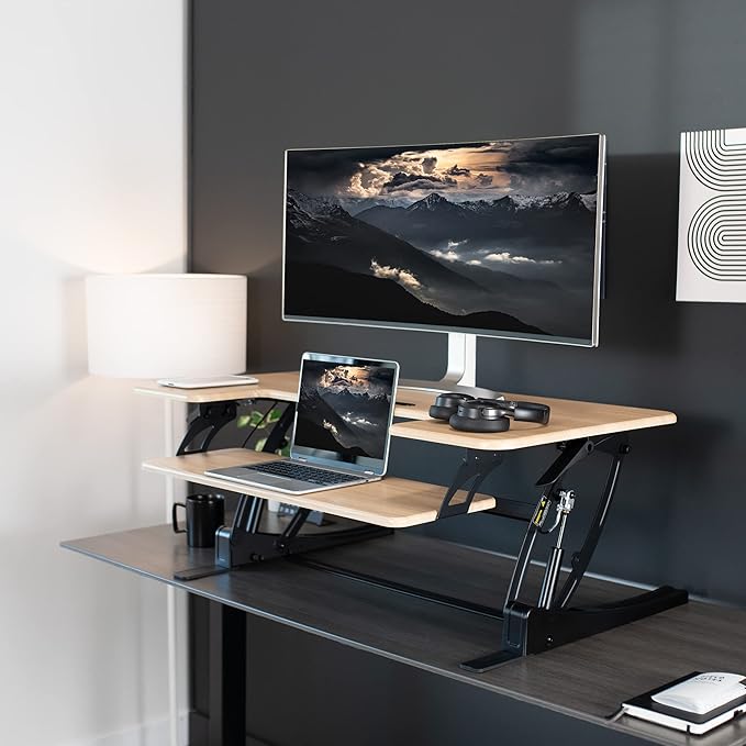 VIVO 42 inch Height Adjustable Stand Up Desk Converter, V Series, Quick Sit to - Image 6