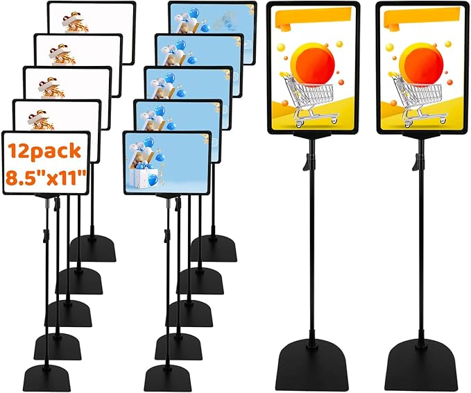 BBTEQEKN 12 Pcs Adjustable Poster Stand Holder, 8.5 x 11 Inch Vertical and by Unknown