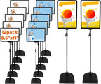 BBTEQEKN 12 Pcs Adjustable Poster Stand Holder, 8.5 x 11 Inch Vertical and by Unknown
