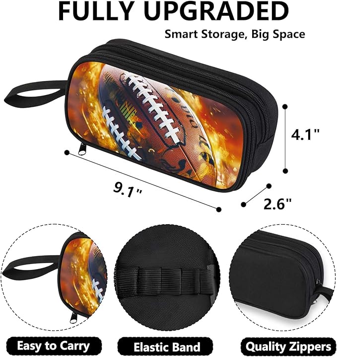 AnySmic Football Pencil Case for Boys and Girls, Sports Large Capacity Pencil - Image 2