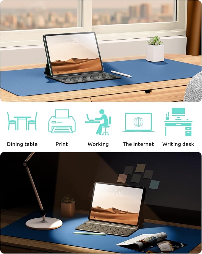 YSAGi Leather Desk Protector, Office Mat, Large Mouse Mat, Non-Slip PU Leather - Image 6