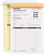 100 Sets Custom 5.7" X 8.5" Invoice Receipt Book, Personalized Duplicate by Custom