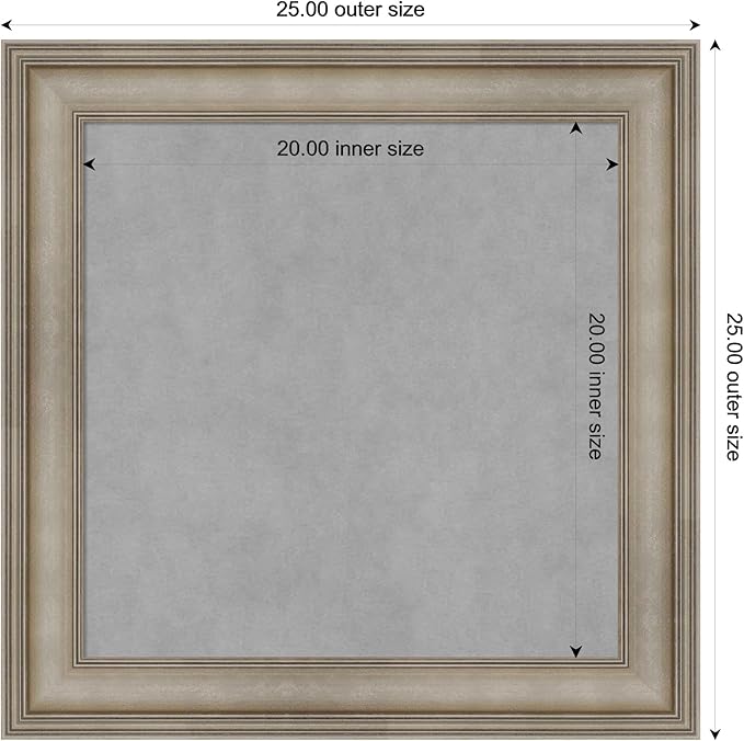 Amanti Art Silver Framed Magnetic Board 25x25 Medium Vision Board - Image 3