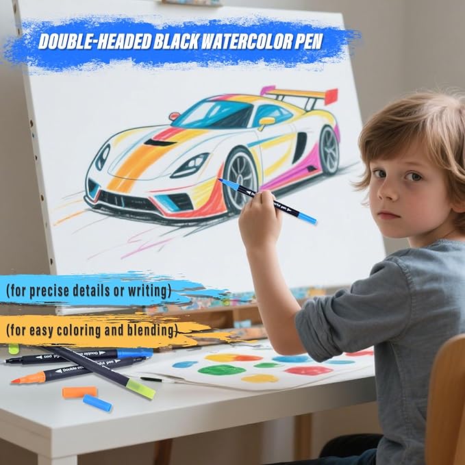 Keukenket 72 Colors Dual Markers Brush Pens, 0.4MM Fine Point Art Marker - Image 6