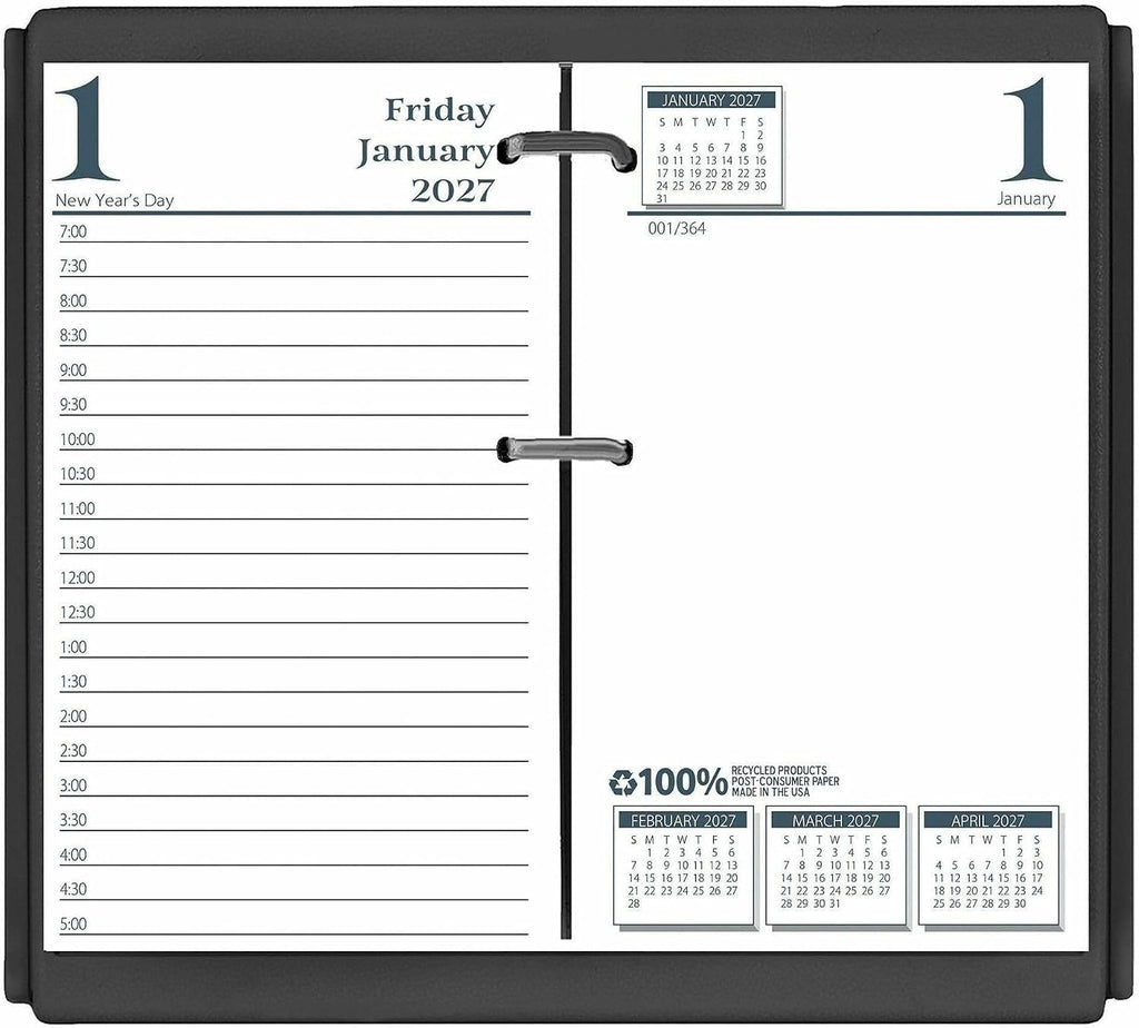House of Doolittle Economy Daily Calendar Refill,12 Months (January 2027 to December 2027), Fits Standard #17 Base, 1 Day Double Page Layout, 3.5" x 6"