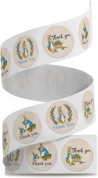 1.5" Thank You Stickers Roll - Thank You Labels for Favors - Small Business Thank You Stickers | 500 Pcs (Peter Rabbit, 1.5 Inch)
