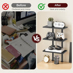 mahancris clamp on desk organizer, 3-tier desktop bookshelf on a desk or shelf