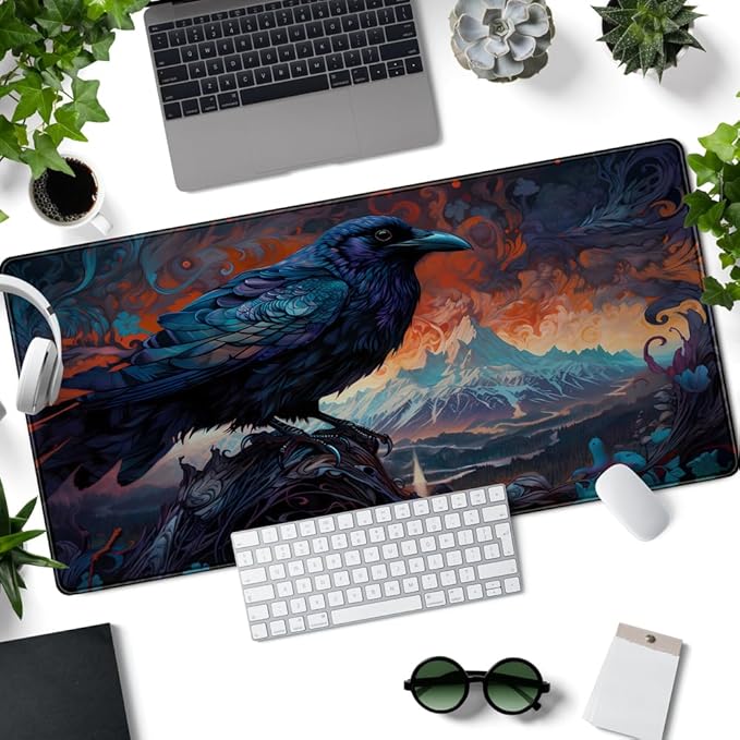 Magic Crow Desk Mat Gaming Misty Fores Mouse Pad Playmat, Large Gaming Mousepad - Image 2