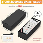 QLOUNI Business Card Storage Box 4 Pack, Business Card Holder Case - Image 2