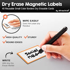 Attractivia Dry Erase Magnetic Labels 2.8 x 1.8 in, Color Borders, Small Dry - Image 2