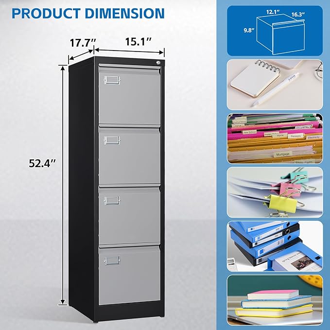 BYNSOE 4 Drawer File Cabinet - Image 2