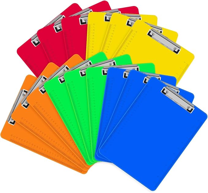 HERKKA 15 Pack Plastic Clipboards, A4 Letter Size, 12.5 x 9 Inch by HERKKA