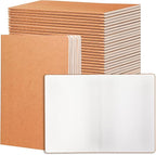 miikoul 24 Pack Blank Kraft Notebooks, 8.3"x5.5" A5 Small Journal Bulk Blank by Welcometomiikoul