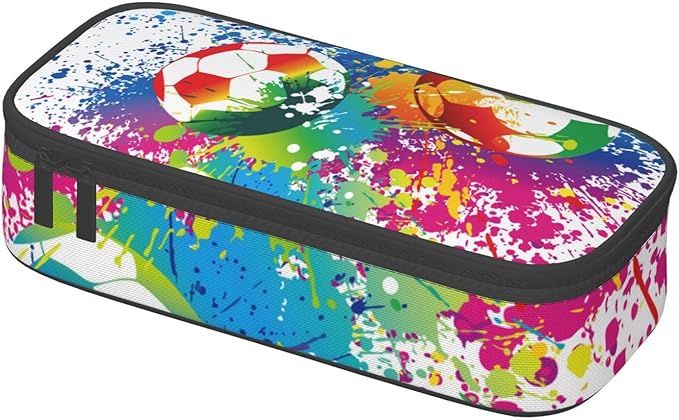 Colorful Soccer Pencil Case Big Capacity Storage Pencil Pouch Stationery Bags - Image 3
