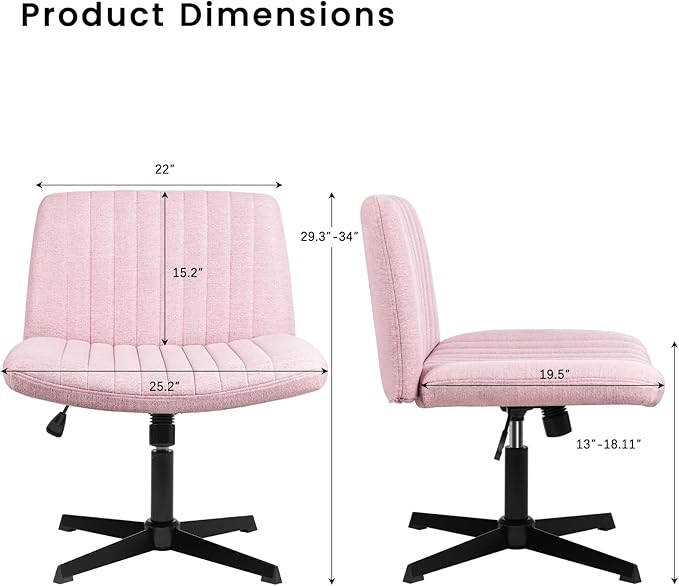 PUKAMI Criss Cross Chair, Armless Cross Legged Office Desk Chair No Wheels - Image 2