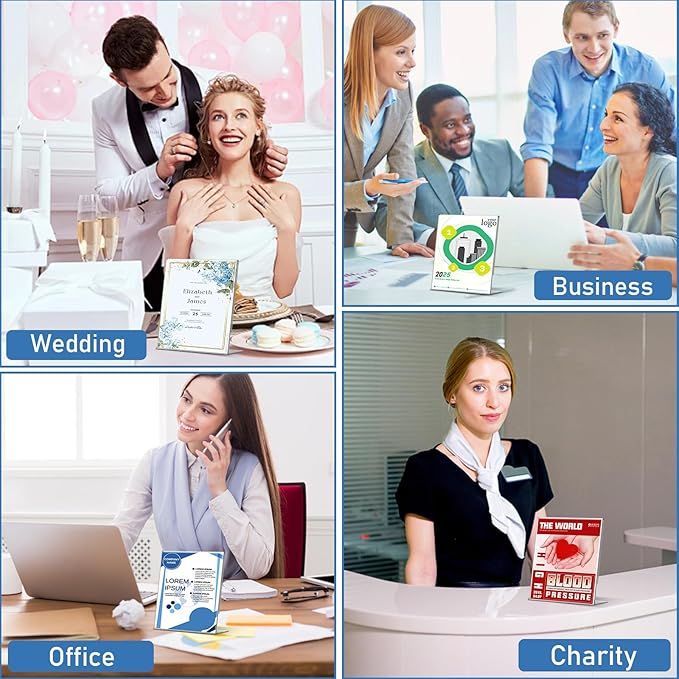 Acrylic Sign Holder 4x6 Inches, 16 Pack Clear Plastic Table Flyer Display Stand - Image 7