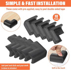Qianyu 10 Pack Soft Sponge Table Corners Baby Proofing Edge and Corner Guards - Image 4