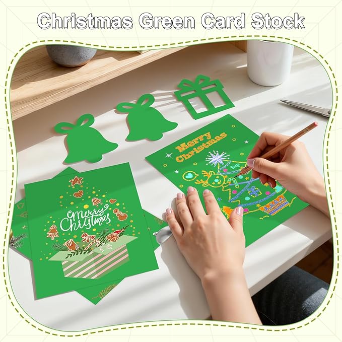 40 Sheets Cardstock 8.5x11, 65lb Dark Green Card Stock, Construction Paper - Image 5
