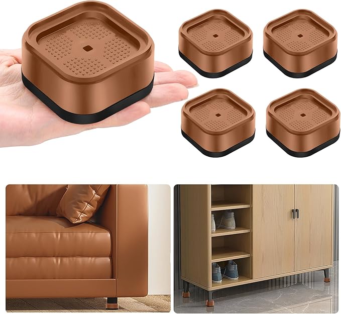 shouwuhho 4 Pack Furniture Risers Adjustable Bed Risers Heavy Duty Lifts Height by EnjoyLifeEnjoyHappiness