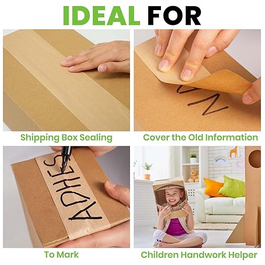 ADHES Water Activated Tape 2" x 55yds, 3 Rolls, Reinforced Kraft Gummed Paper - Image 7