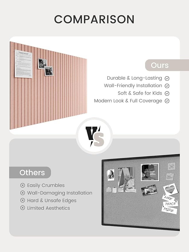 Bumusty Large Cork Board Alternative-47 x35 Felt Bulletin Board Tiles, - Image 7