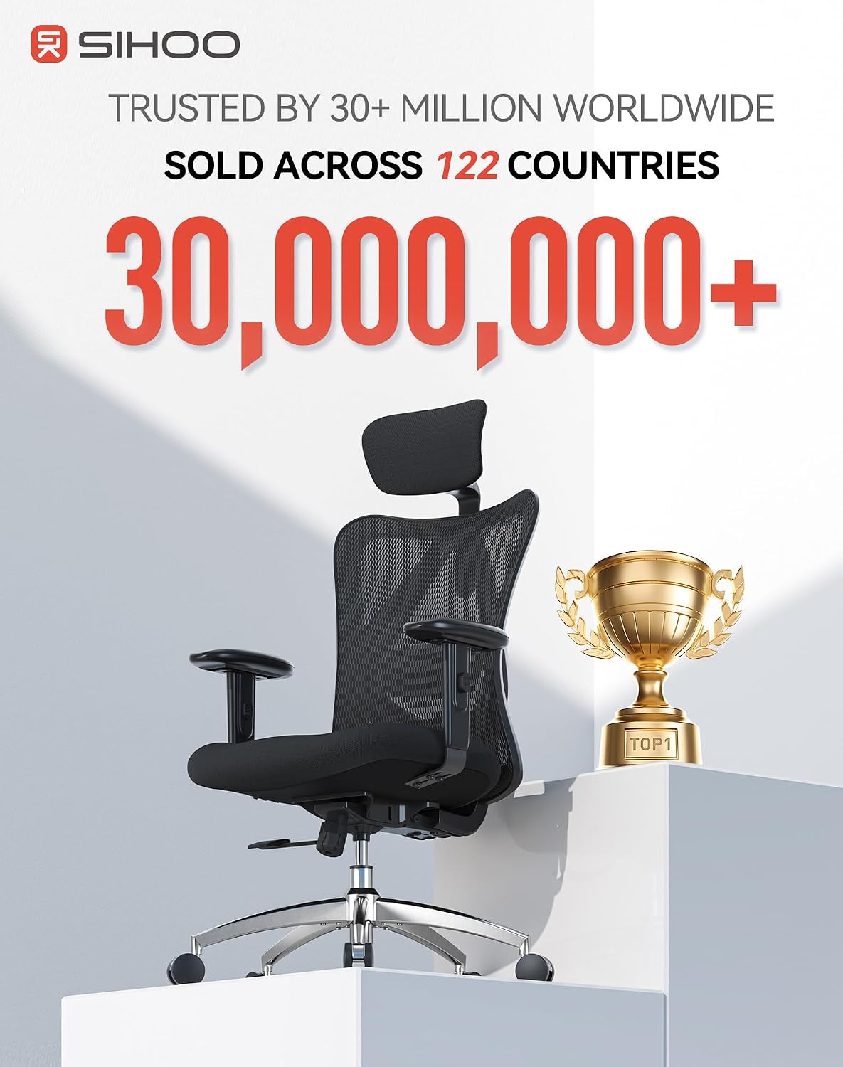 sihoo m18 ergonomic office chair, mesh back desk, view 10