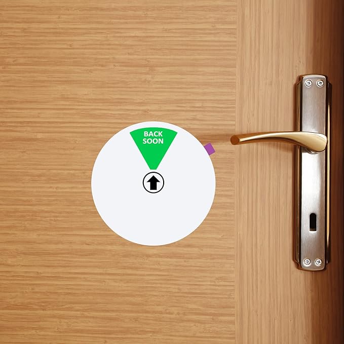 Office Door Sign, 6 Inch, Do Not Disturb, Come in Welcome, Back Soon, in A - Image 7