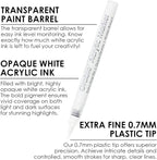 Grabie 6 White Extra Fine Tip Acrylic Paint Marker Set, 6 Pack, 0.7mm Acrylic - Image 3