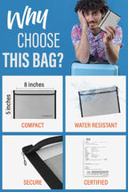 Fireproof Document Bag Envelope Size: 8" x 5" Fireproof Cash Bags - Image 5