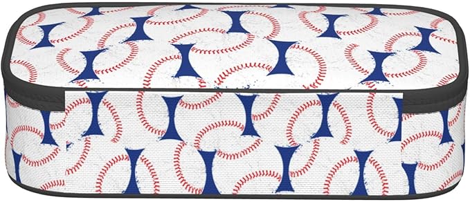 Baseball Blue White Ball Pencil Case Big Capacity Storage Pencil Pouch - Image 4