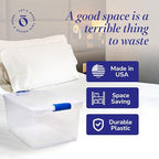 HOMZ 2-Pack Latching Lid, Large Clear Plastic Storage Bins - Image 5
