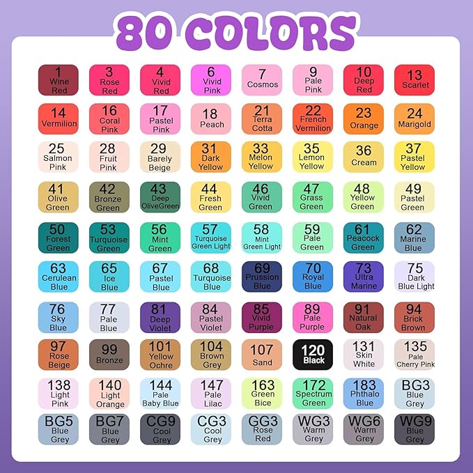 VIDIMAKPRO Alcohol Markers 80 Colors - Image 2