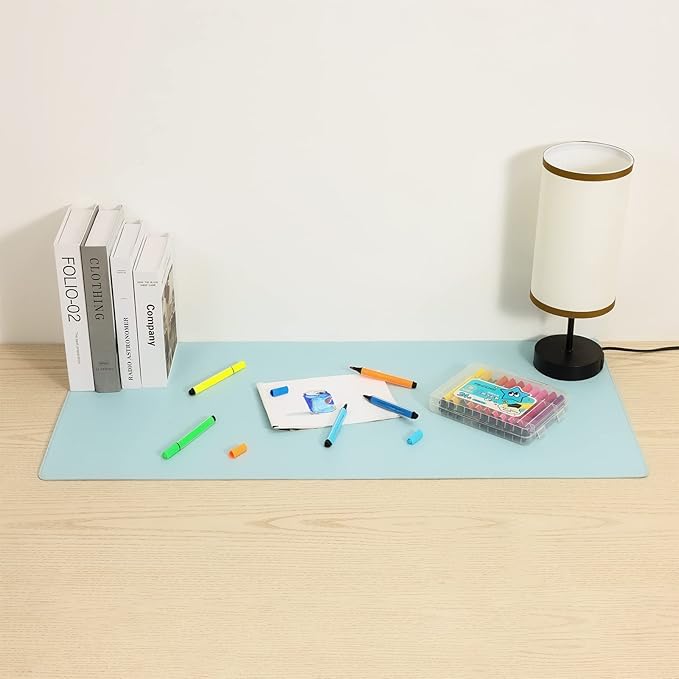 Wolaile Faux Leather Desk Pad Blotter, Waterproof Non-Slip Writing Desk Mat - Image 2