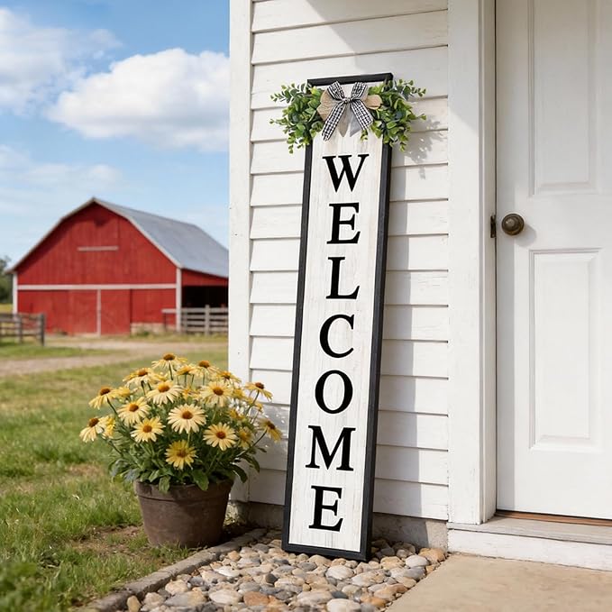 Double-sided Welcome Wooden Sign Stand - Image 6