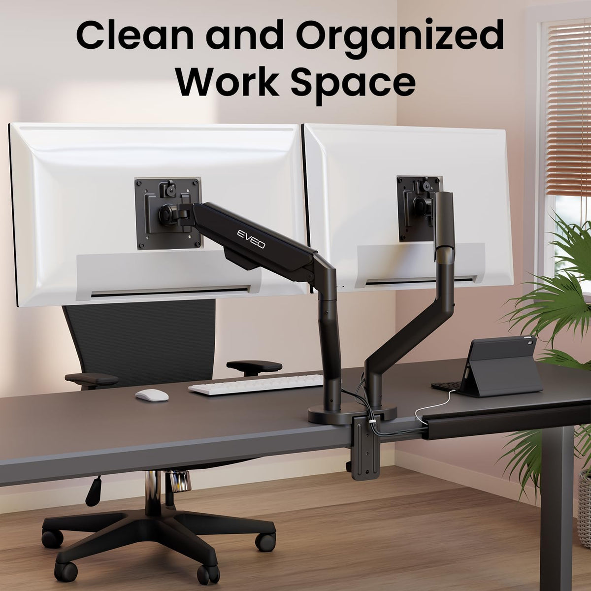 EVEO Cable Management Under Desk Kit (12 Units) - Under Desk Cable Management...