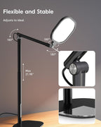 litones tall led desk lamps home office, edge-lit, front angle view
