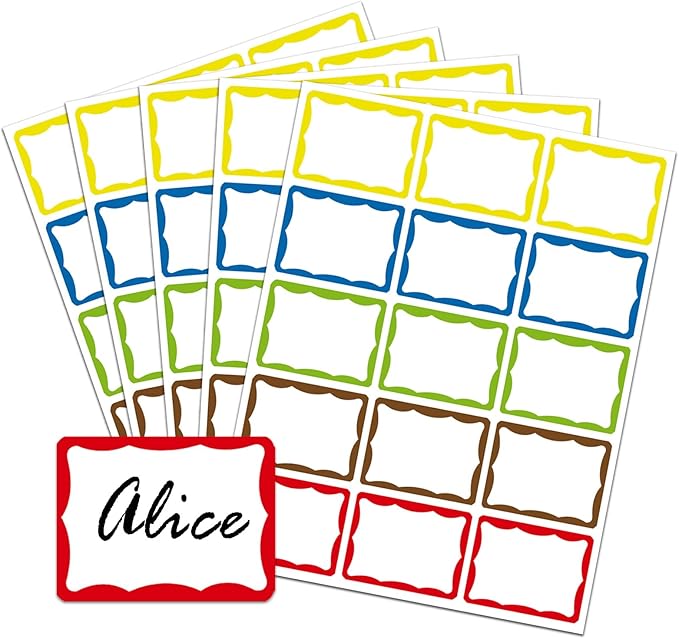 405 Pcs Colorful Name Tag Stickers by Unknown