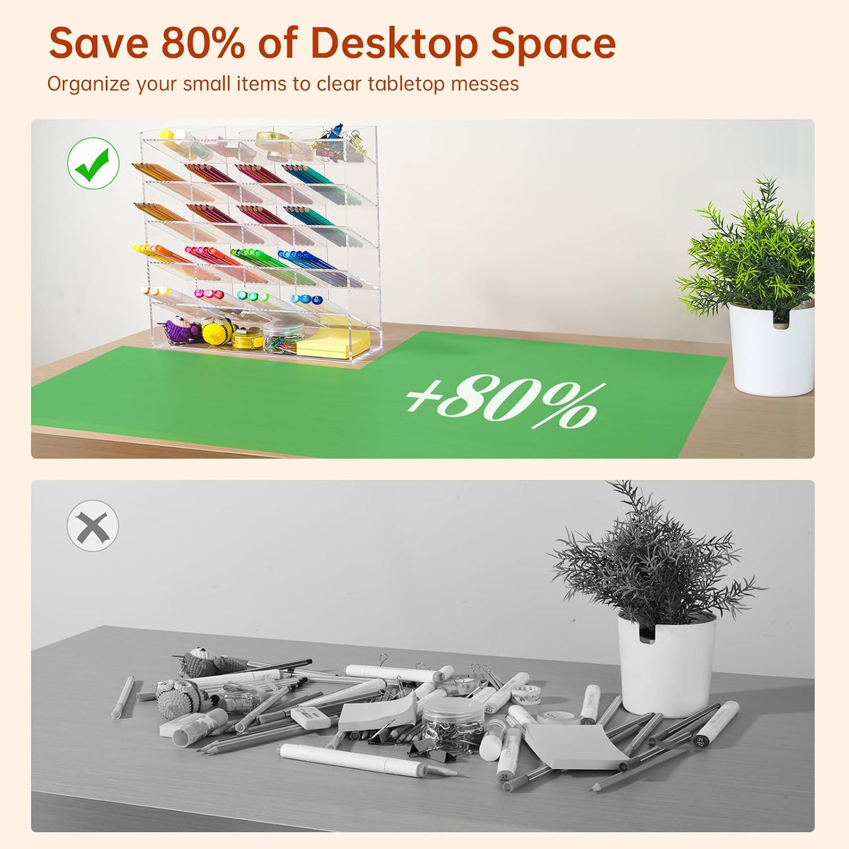 beygorm acrylic vertical marker organizer for 250 markers shown in use