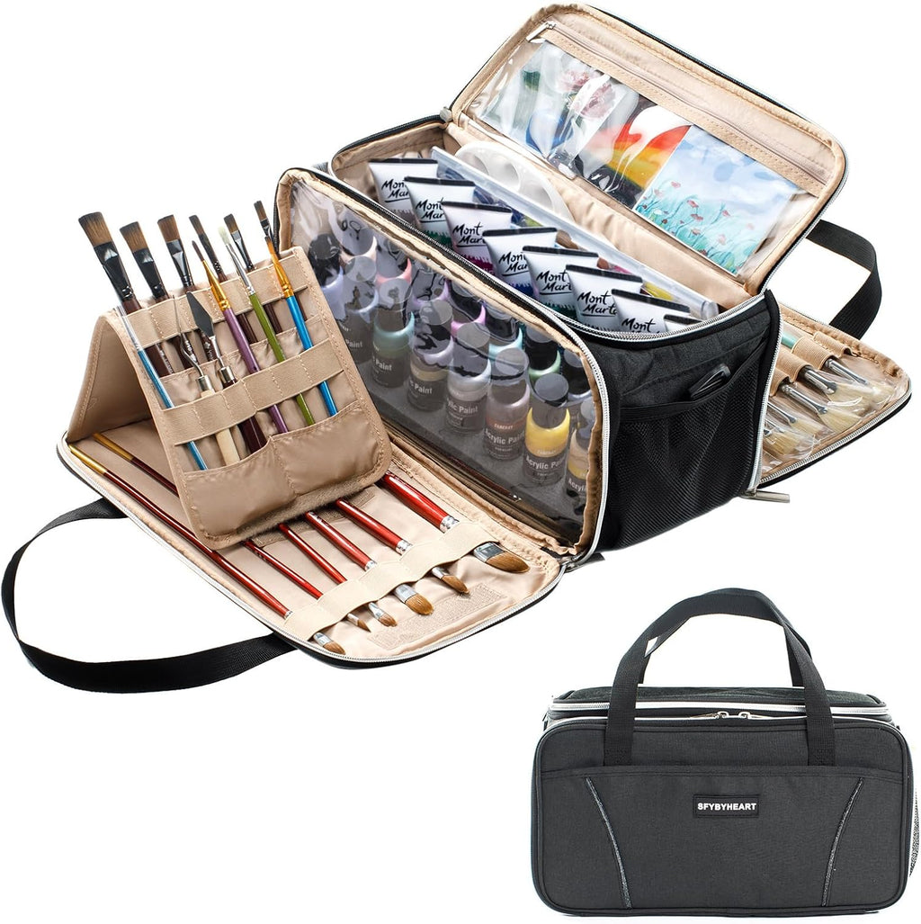acrylic paint storage bag, art supply organizer with, main product view