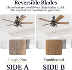 prominence home river run 52" farmhouse led ceiling, side view