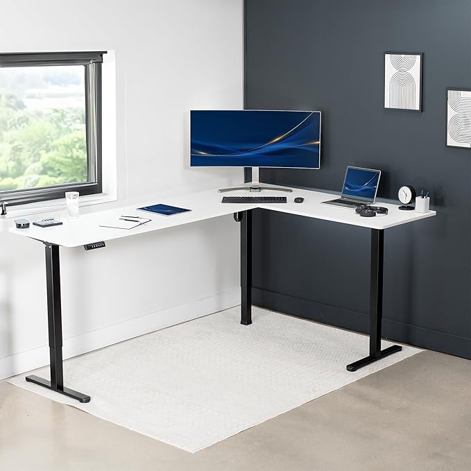 VIVO Electric Corner 84 x 63 inch L-Shaped Standing Desk, Memory Height - Image 8