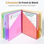 Sooez 8 Count Dividers with Pockets, 8 Tabs Binder Dividers - Image 3