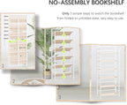 4NM No Assembly 6 Tiers Folding Bookshelf Storage Shelves Vintage Bookcase - Image 6