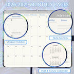 2026-2029 Pocket Planner/Calendar - 3 Year Monthly Planner 2026-2029 from Jul. 2026 - Jun. 2029(36 Months), 3.8" x 6.3", Pen Holder, Inner Pocket and 61 Notes Pages