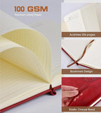 Biuwory Lined Journal Notebook for Women Men, 256 Pages A4 Large Hardcover - Image 4