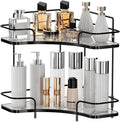 Seoneiro 2 Tier Corner Bathroom Counter Organizer, Cosmetic Skincare Organizer by Seoneiro