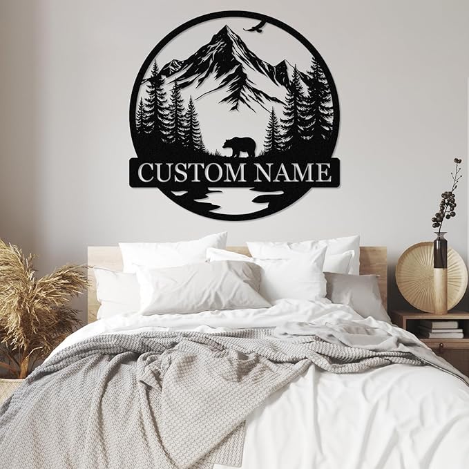 Dyoart Personalized Bear Metal Cabin Sign | Custom Signs Outdoor Metal | Cabin - Image 7