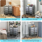 LDAILY 10 Drawer Rolling Cart, Storage Cart Organizer on Wheels, Drawer Cart - Image 9