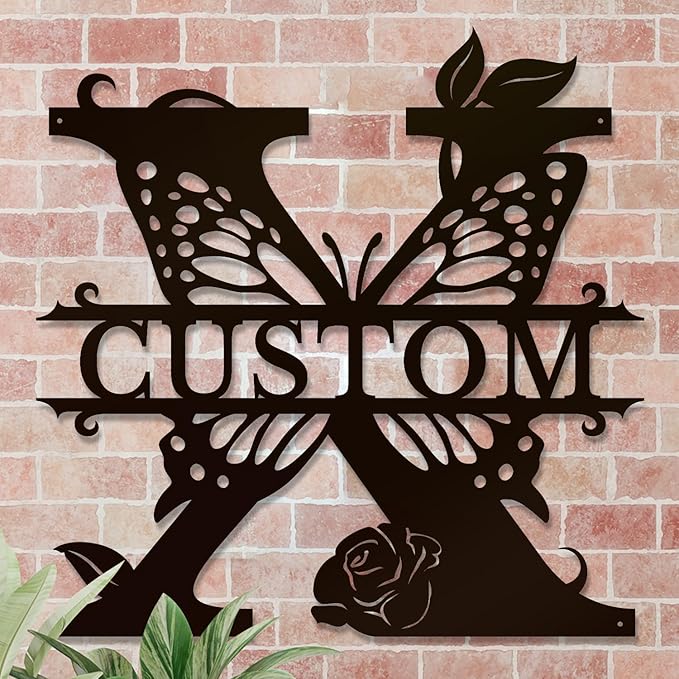 Personalized Custom Letter Name metal Signs, Custom Black Letter Monogram Wall - Image 4